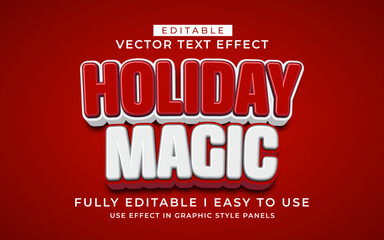 3d editable holiday magic text effect typography style template