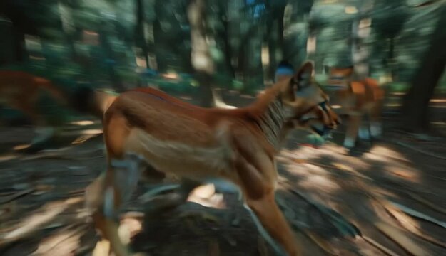 Maned Wolf Running Wild Animal in Natural Habitat