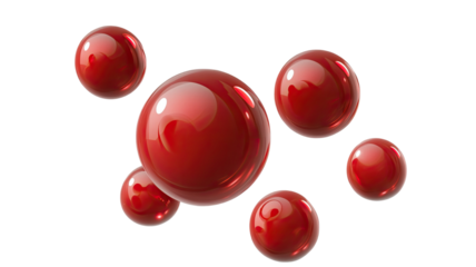 Red button bead with smooth surface and glossy finish showcasing vibrant color and detailed design isolated on white background