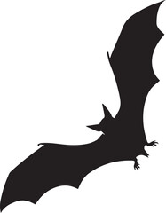 Minimalist Black silhouette of a bat