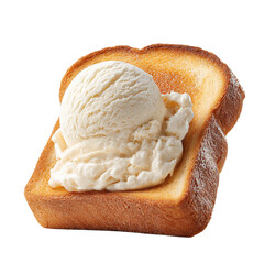 Bread with ice cream Isolated transparent on white background