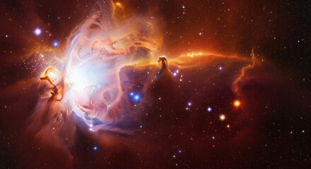 Celestial Stallion Horsehead Nebulas Fiery Cosmic Dance in Deep Space.
