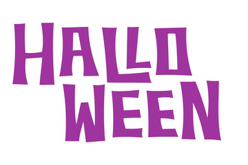Halloween word png, purple typography, transparent background