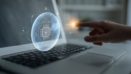 A global quantum computing network for the future of communication and data processing. A worldwide system powered by quantum technology and AI. Motif
