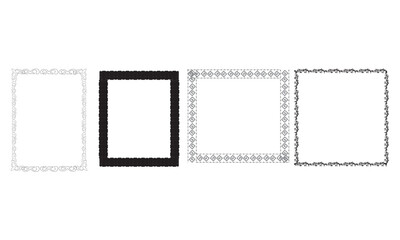 Whimsical hand drawn Italian postcard stamp set. Vintage Italy summer doodle borders. Minimal blue frames, mediterranean elements for menu, print, wedding, invitation. Coastal Isolated Vector illustra