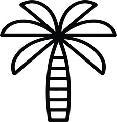 Stylized palm tree icon outline tropical nature