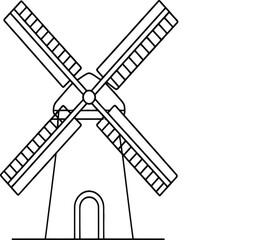 Traditional windmill outline icon power energy