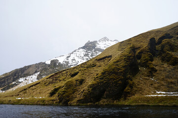 Natural landscape of Skogafoss, The biggest waterfall in the country located on South Iceland