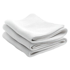 Freshly Folded White Terry Cloth Towels Stock Photo Soft Texture Hotel Spa Laundry and on transparent background
