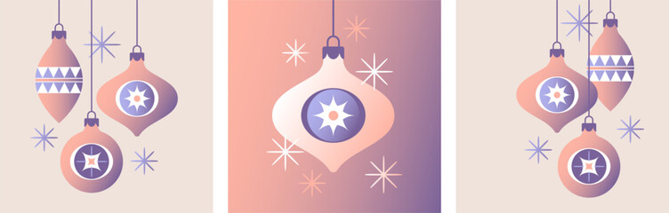 Christmas ornaments and baubles. Vector illustration.
