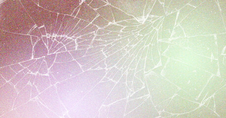 A delicate network of fractured glass reflecting light symbolizing resilience and fragility in a vintage pastel gradient