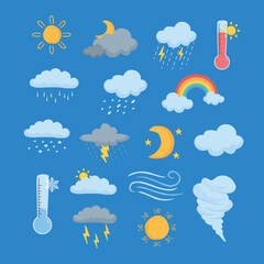 Naklejka premium Weather Element Illustration Collection