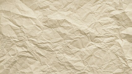 Brown recycled paper wrinkled texture. Crumpled brown paper background surface with copy space for...