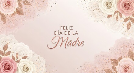 Celebrate Día de la Madre with elegant floral design and sparkling accents, perfect for heartfelt greetings and warm wishes to all mothers on their special day