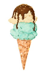 Ice cream crystallized style sticker overlay