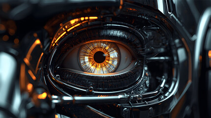 Fototapeta premium close up of robot eye