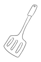 Doodle kitchen spatula sticker design element