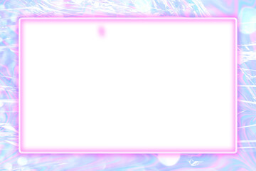 Neon frame png plastic wrap texture holographic