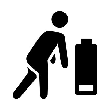 Mental health solid icon. Burnout illustration.