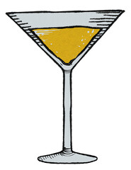 Png martini glass sticker party decoration vintage illustration