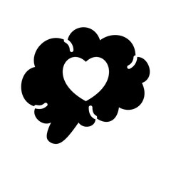 Mental health solid icon. Self love illustration.