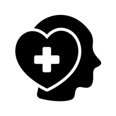 Mental health solid icon. Recovery illustration.