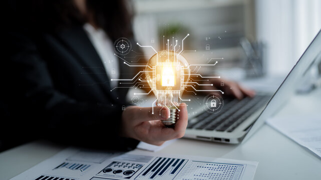 Cyber security system protecting digital infrastructure. Cyber security ensures data safety, prevents breaches, cyber security strengthens defense, and supports secure operations. Latch - Powered by Adobe