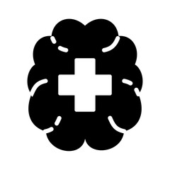 Mental health solid icon. Neurology illustration.