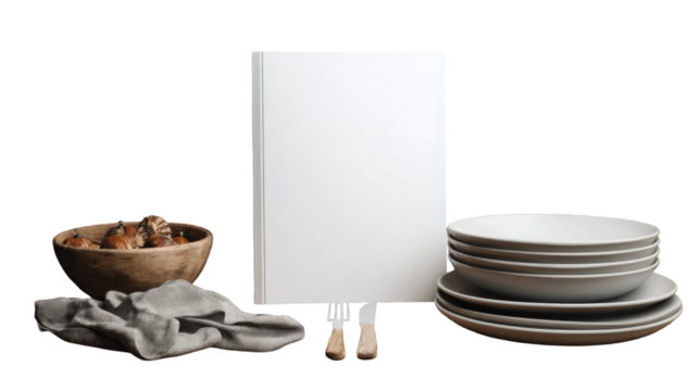 A cup of coffee with chocolate on a blank notebook page for a business note template