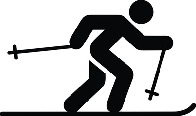 Skier icon vector illustration. cross country skiing pictogram for winter sports