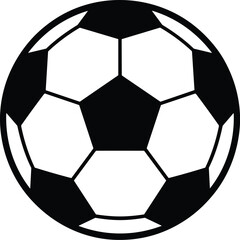 Fototapeta premium Classic black and white soccer ball icon, traditional football sports graphic