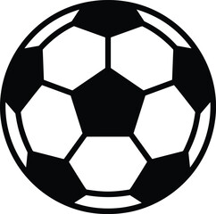 Fototapeta premium Soccer ball icon with classic black and white hexagonal pattern on white
