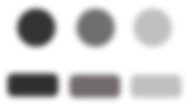 Circle and rectangle shadows with different intensities - Blurry shapes - isolated on white or transparent background 