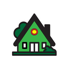 Green Residential House Icon