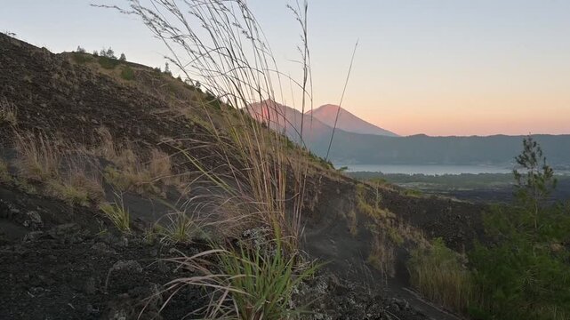 Batur volcano and surroundings in Bangli regency of Bali-Indonesia