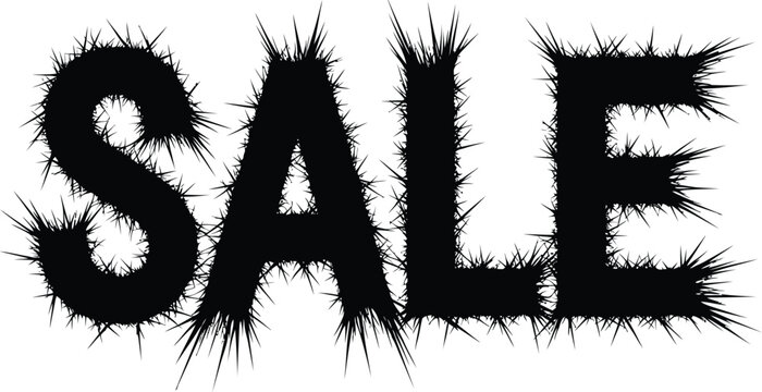 Sale promotion black spiky text banner special offer discount marketing eps silhouette