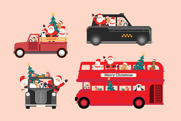 Christmas characters on variety vehicle collection