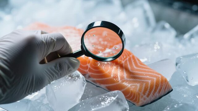 Food Safety in Industry Meeting HACCP Standards for Quality Control and Certification of Seafood Products Like Salmon