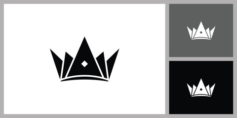 Sharp Geometric Crown Logo for E-sports, Gaming, and Modern Brand