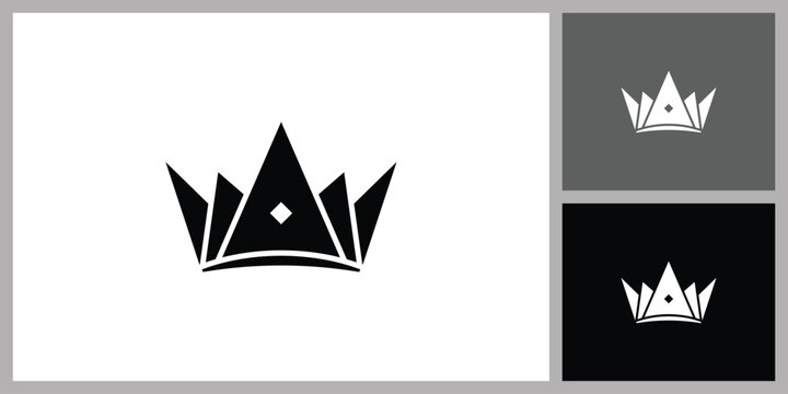 Sharp Geometric Crown Logo for E-sports, Gaming, and Modern Brand