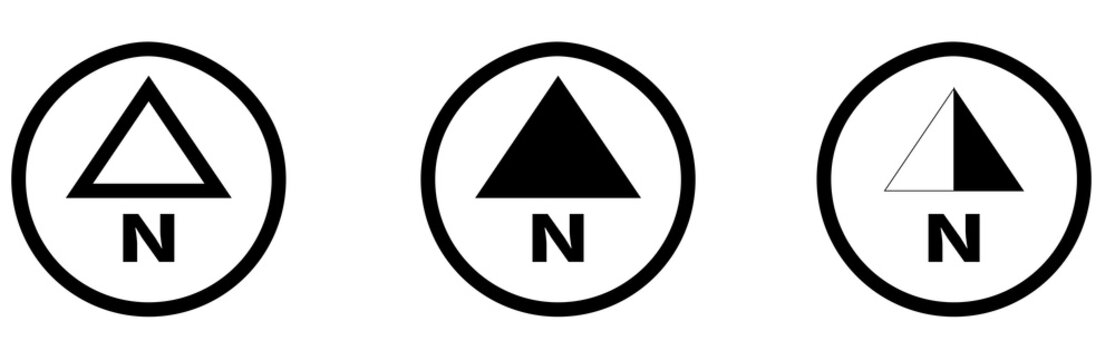 North arrow symbol set for Architecture - directional arrows - transparent bg	