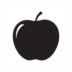  Illustration apple fruit simple graphic shape black silhouette vector