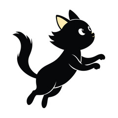 Cat jumping cartoon illustration