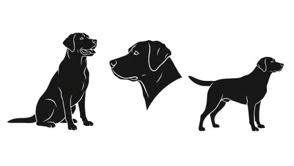 Elegant Labrador Dog Silhouette Collection for Graphic Design Projects