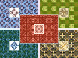 Abstract Geometric Seamless Pattern Collection Background
