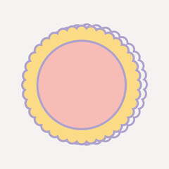 Cute flower badge collage element vector