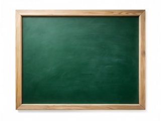 Empty green chalkboard with wooden frame