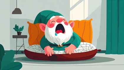 Crying gnome resting