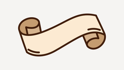 Paper roll badge, line art illustration vector