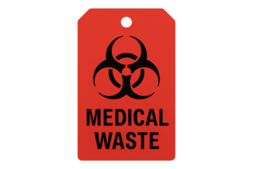 Medical waste biohazard tag for hazardous materials